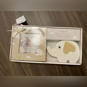 Elephant Photo Frame Set - Cream and White